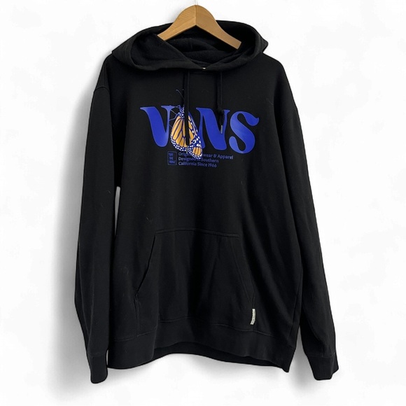 Vans Black Hoodie with Blue and Orange Graphic - Picture 1 of 4